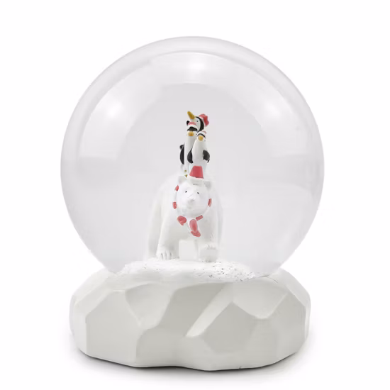 Orso polare Palla di neve Natale Ghiaccio e neve Animale Pinguino Regalo creativo Globo d'acqua in vetro